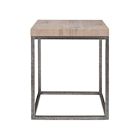 Modern Rustic Rectangular End Table with Natural Oak Top