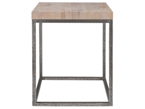 Modern Rustic Rectangular End Table with Natural Oak Top