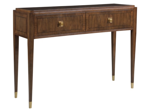 Transitional 2-Drawer Walnut Console Table