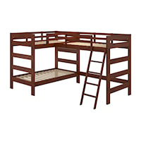 Twin over Twin Bunk Bed with Ladder and Additional Loft