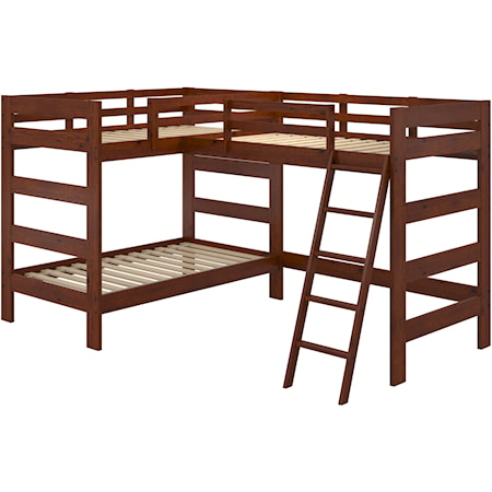 Twin over Twin Bunk Bed with Ladder and Additional Loft