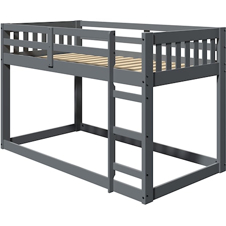 Mission Style Low Bunk Bed - Gray