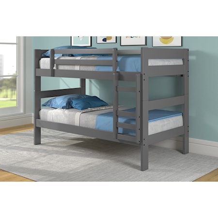 Twin Over Twin Bunk Bed with Ladder