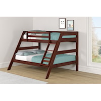 Twin Over Full Bunk Bed with Ladder - Dark Chocolate