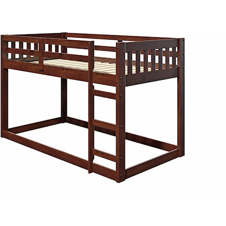 Mission Style Low Twin Bunk Bed - Chocolate