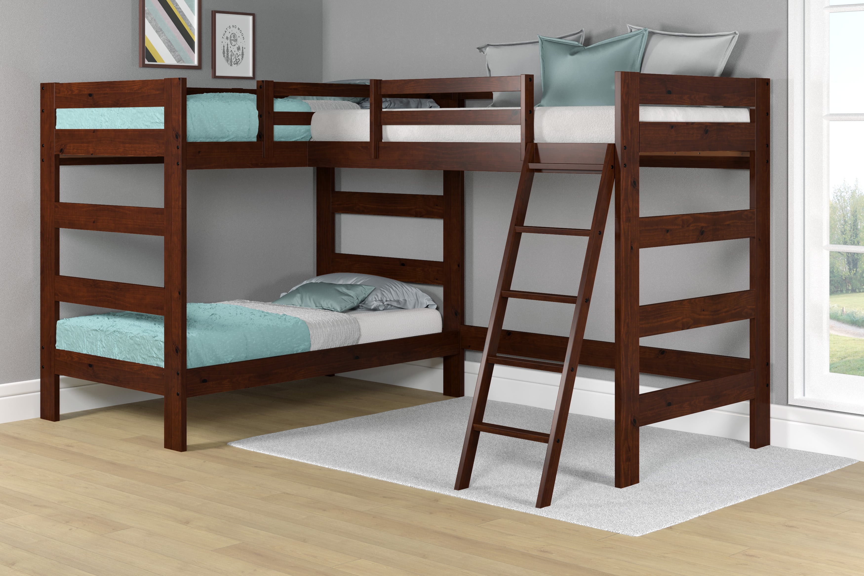Canal House TT6200B Twin over Twin Bunk Bed with Ladder and Additional Loft Westrich Furniture