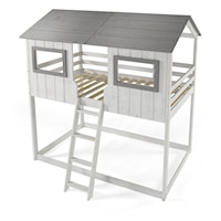 Casual Cottage House Bunk Bed - White
