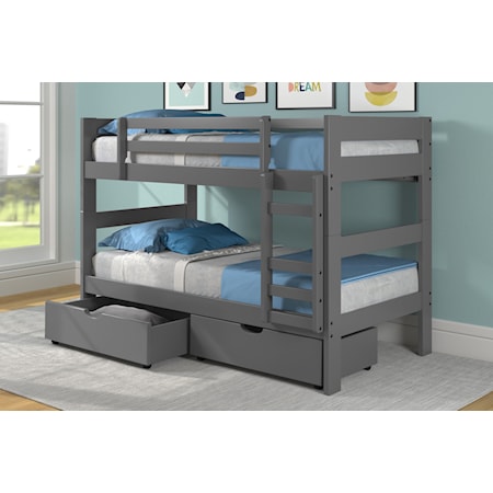 Twin/Twin Stair Bunk Low Loft