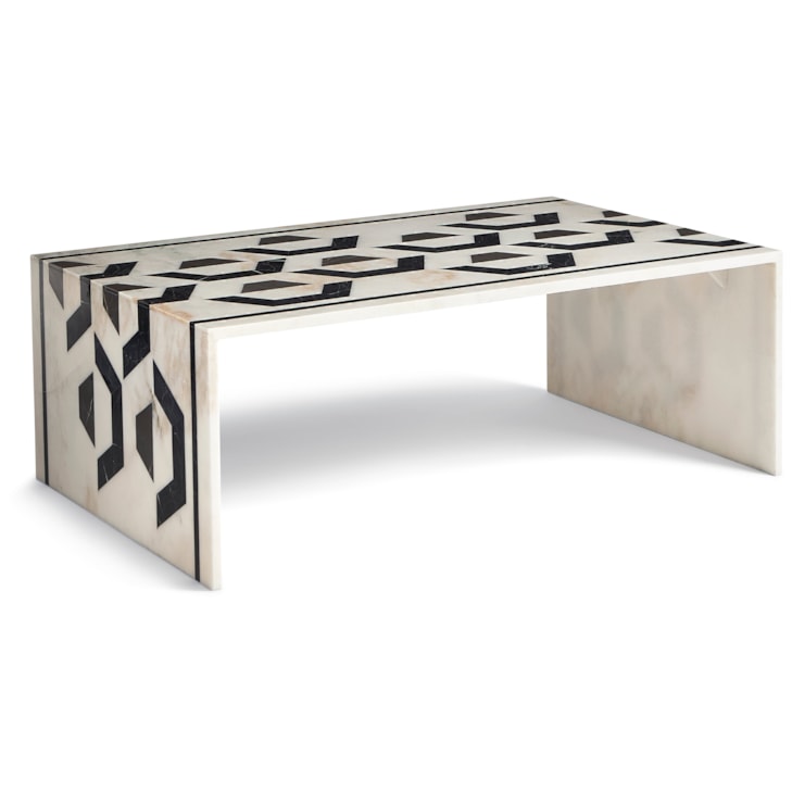 Maitland-Smith End/Side Tables Marble Inlay Cocktail Table