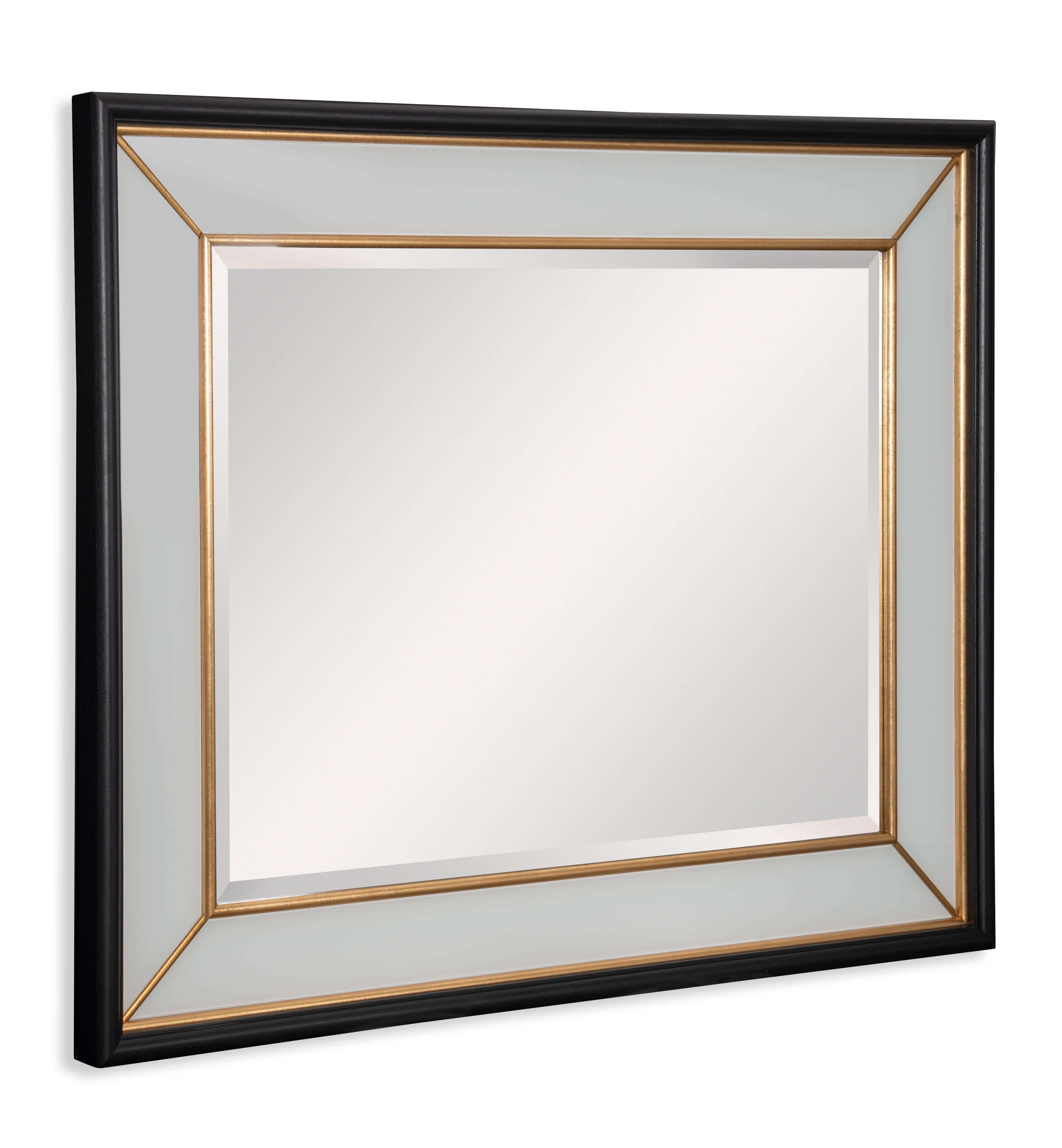 Painted Glass Mirror With Gold Details