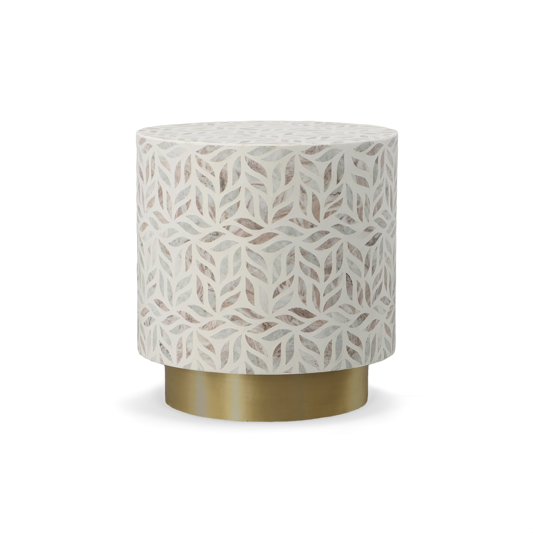 Stone Inlay Side Table