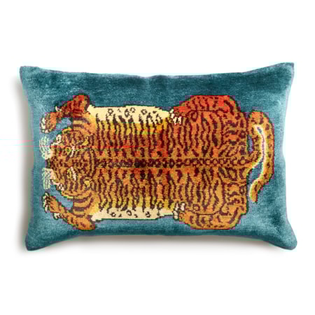 Cali's Cat Teal Pillow
