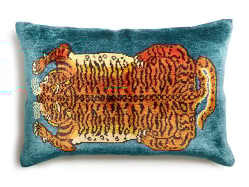 Cali's Cat Teal Pillow