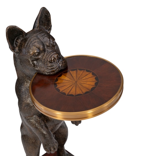 Traditional French Bulldog Accent Table