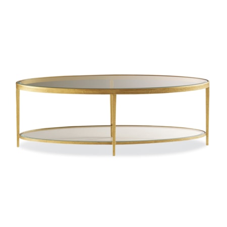 Jinx Brass Oval Cocktail Table