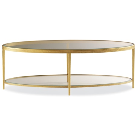 Jinx Brass Oval Cocktail Table