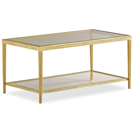 Jinx Brass Rectangle Cocktail Table