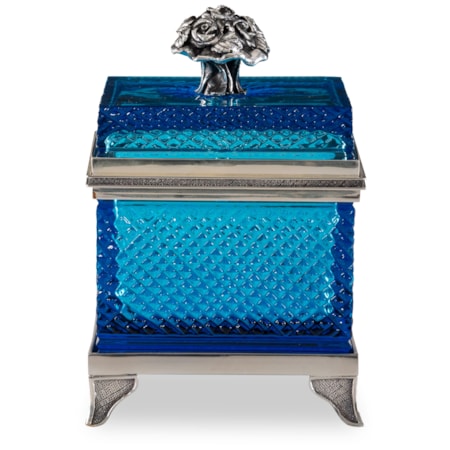 Blue Carved Crystal Box