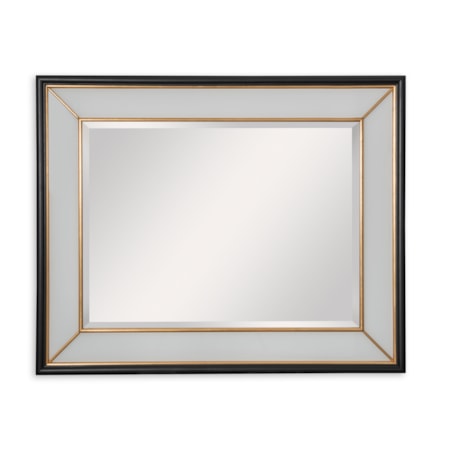 Painted Glass Mirror With Gold Details