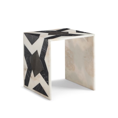 Marble Inlay Side Table