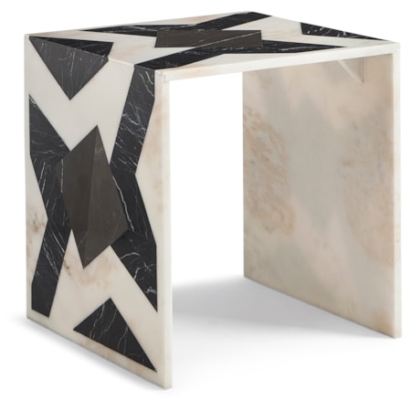 Marble Inlay Side Table