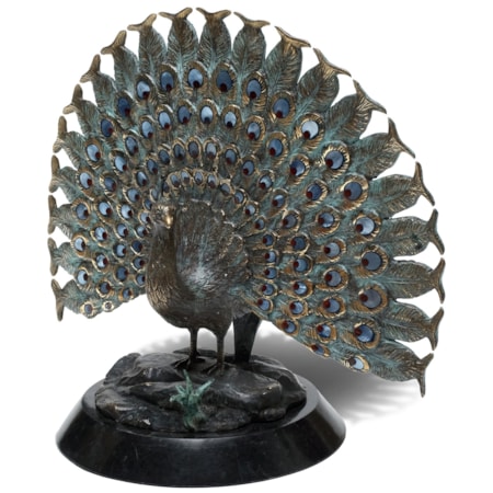 Puffed Peacock Sculpture