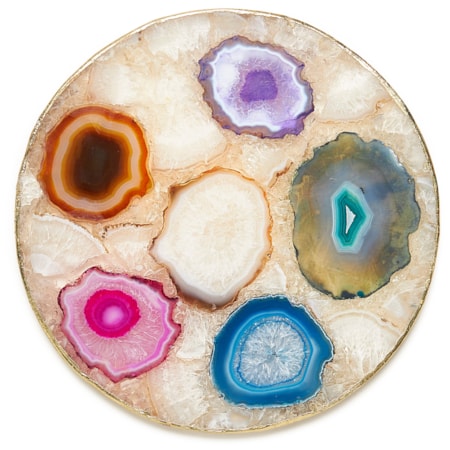 Agate Trivets With Gold Trim