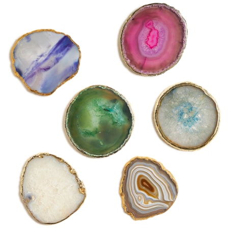 Agate Coasters With Gold Trim