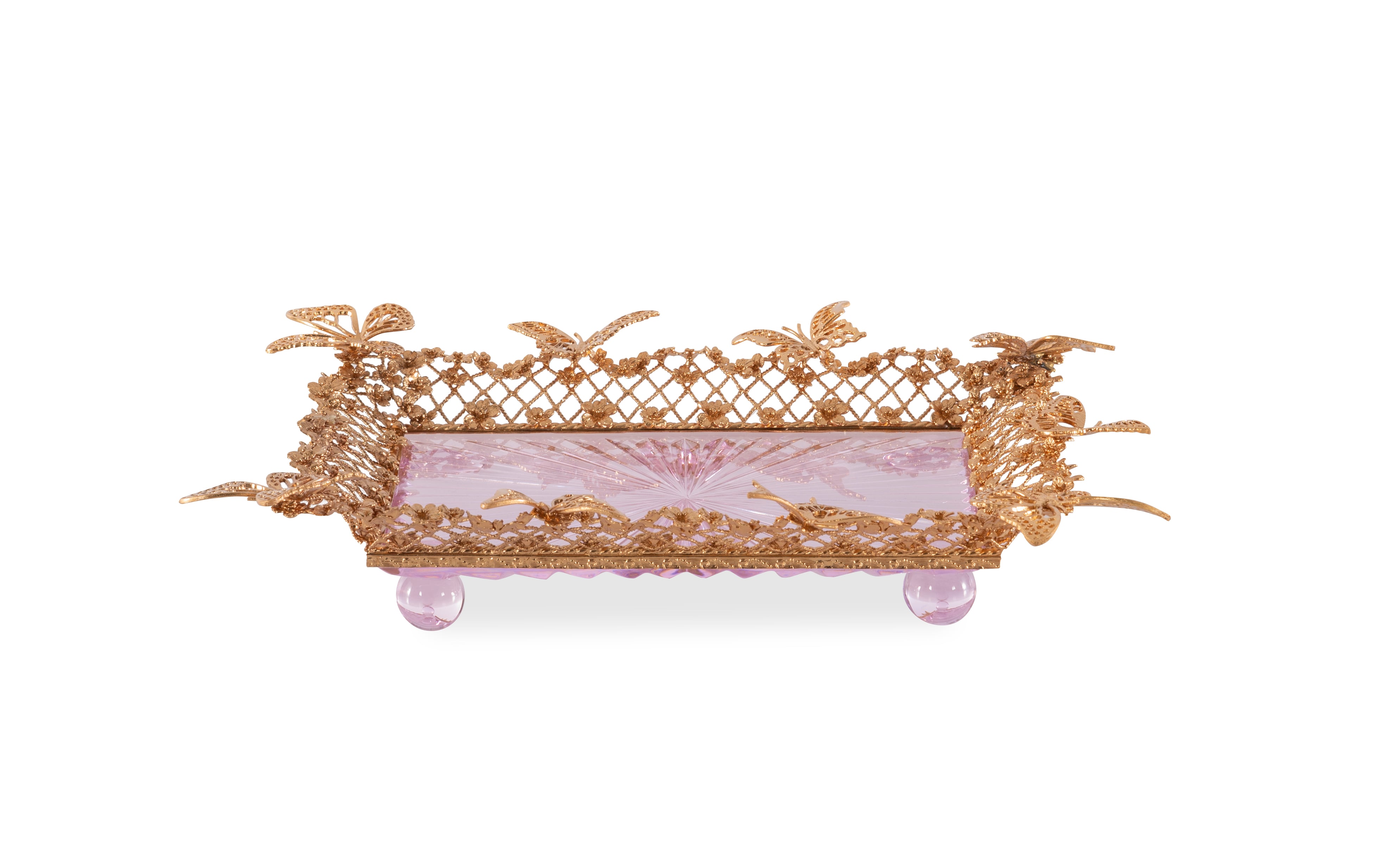Pink Carved Butterfly Tray