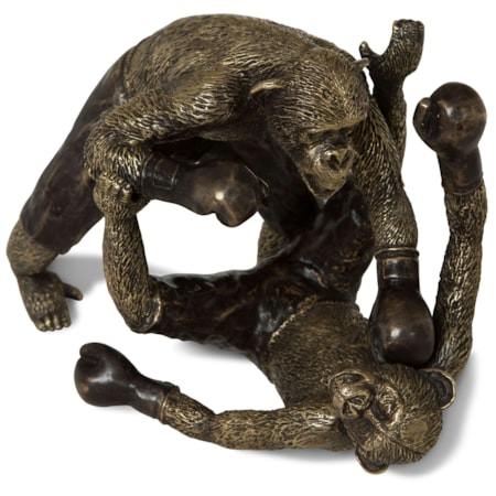Brass Sparring Chimpanzees