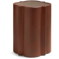 Brown Glass & Leather Spot Table
