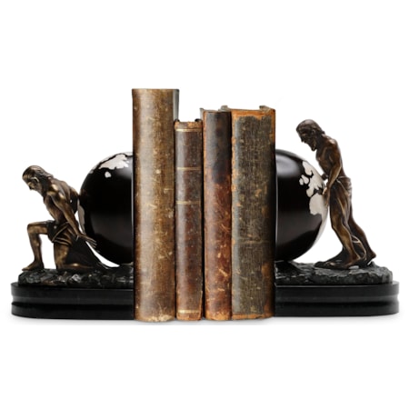 Atlas Globe Bookends