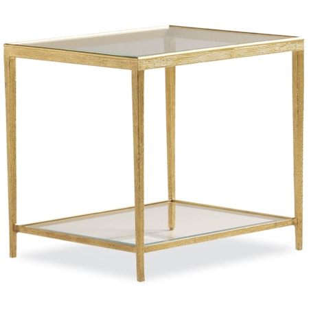 Jinx Brass Rectangle Side Table