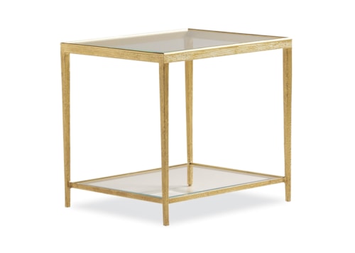 Jinx Brass Rectangle Side Table