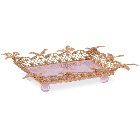 Pink Carved Butterfly Tray