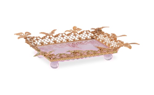 Pink Carved Butterfly Tray