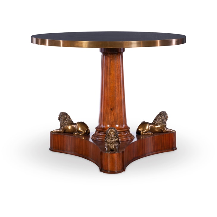 Maitland-Smith End/Side Tables Lion Pedestal Center Table