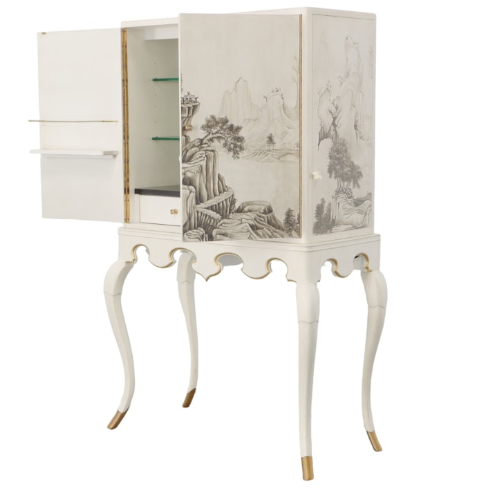 Maitland-Smith Consoles & Credenzas Lacca Veneziana Bar Cabinet