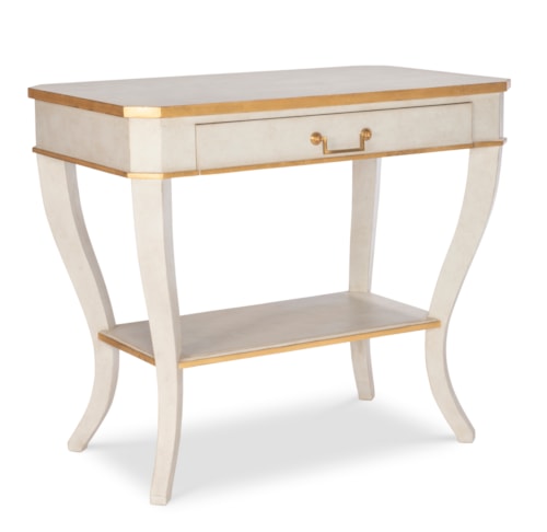 Traditional Occasional Table with Gold Leaf Details