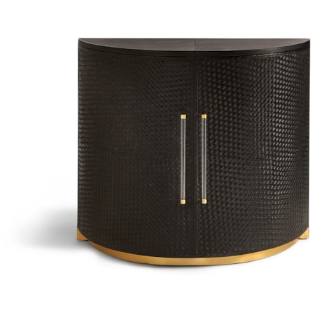 Woven Leather Demilune