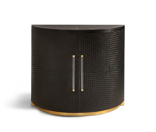 Woven Leather Demilune
