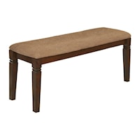 Transitional Upholstered Dining Bench with Notch Accents