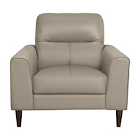 Casual Chair with Leather Upholstery