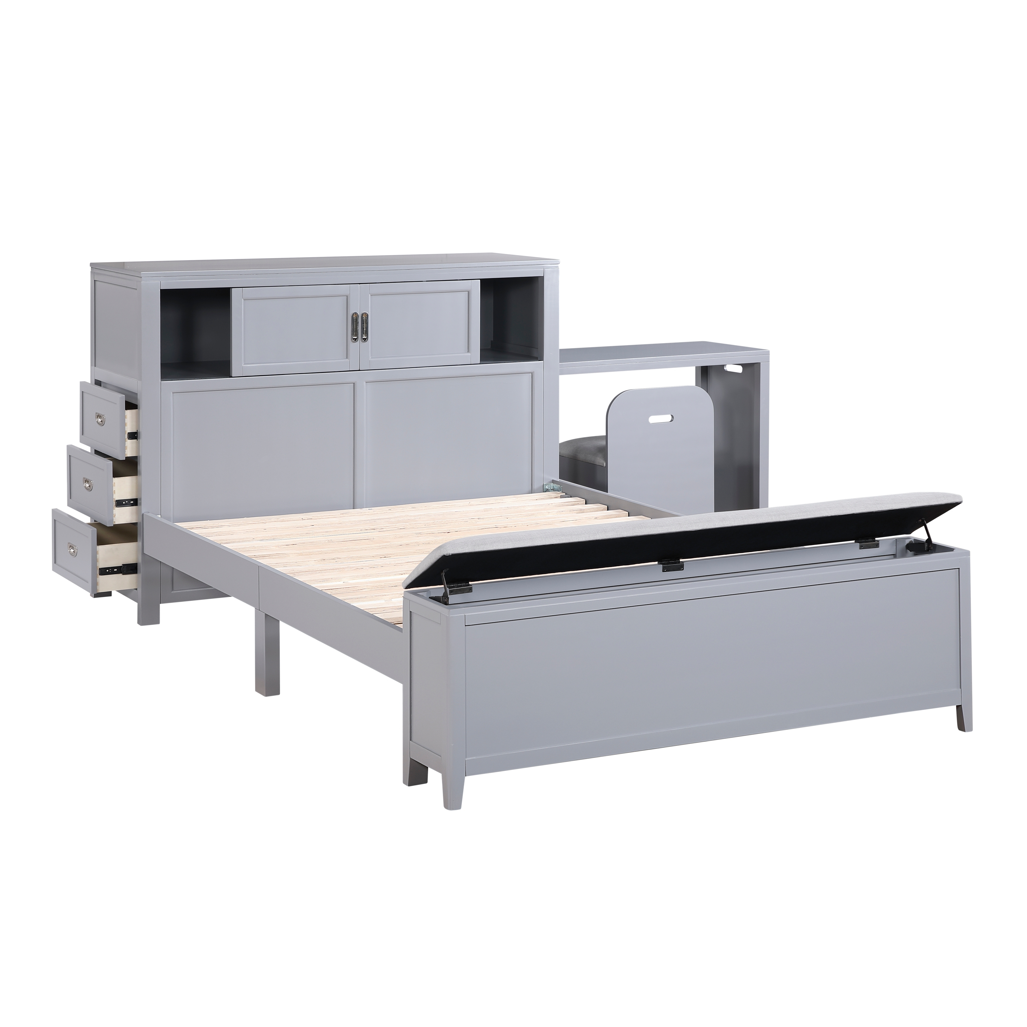 Homelegance Sloane Full Bookcase Bed with Hidden Desk