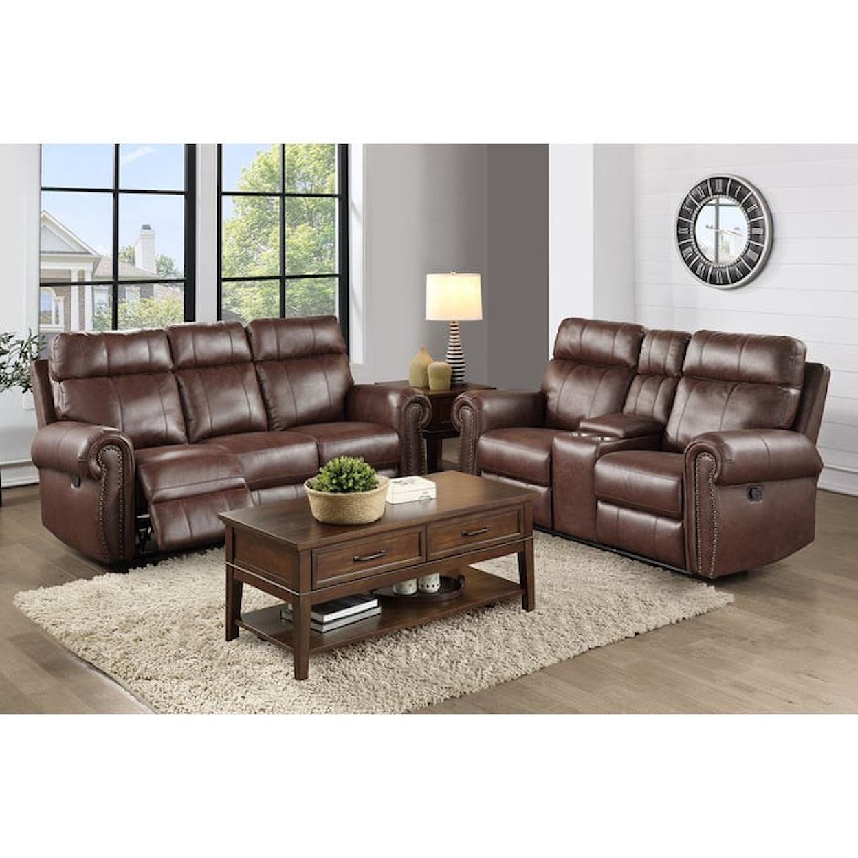 Homelegance Granville Double Reclining Loveseat