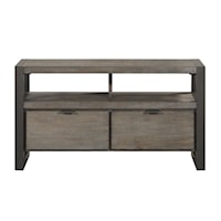 Contemporary 2-Drawer TV Stand with Open Display Shelving