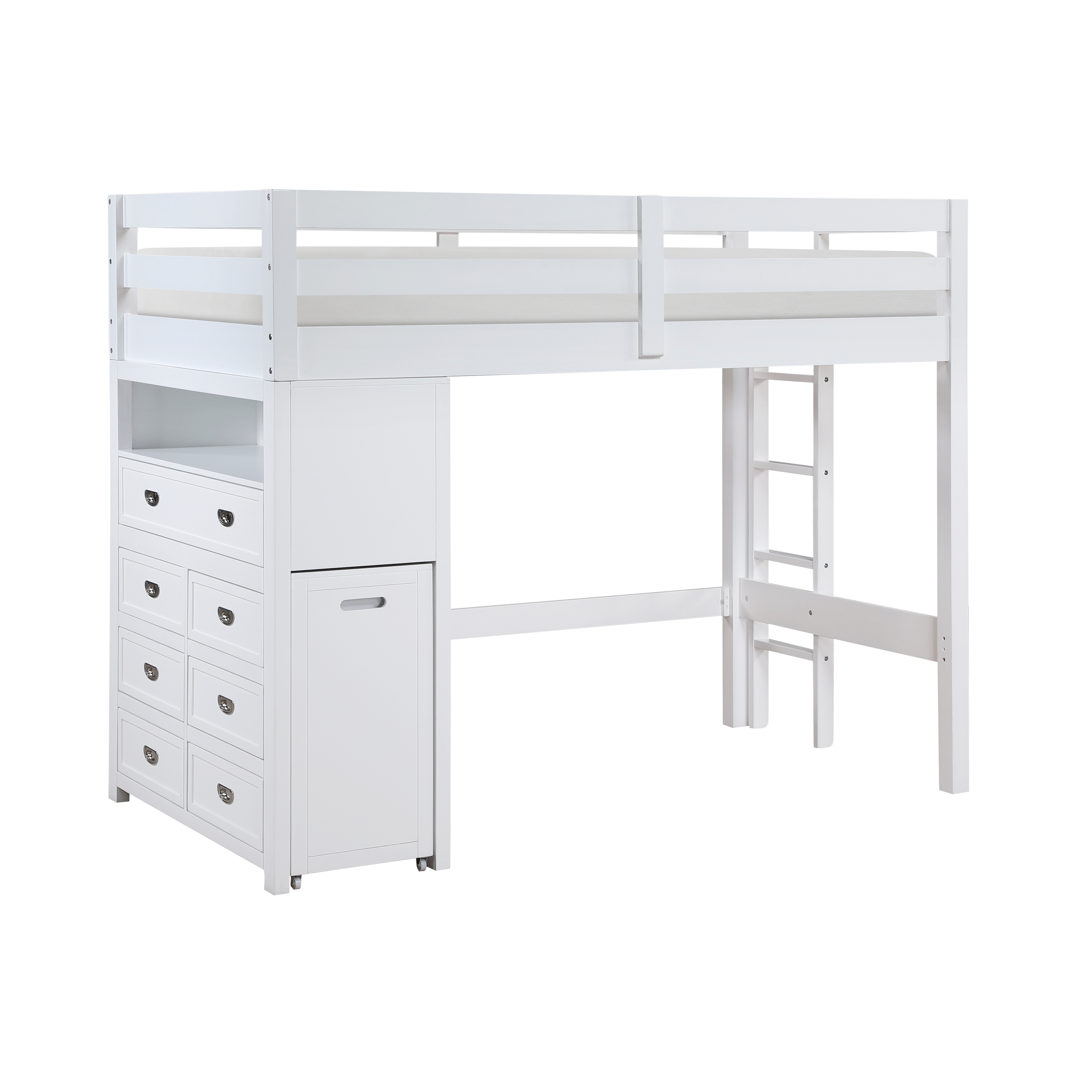 Home Style Dory Twin/Full Loft Bunk Bed with Hidden Desk