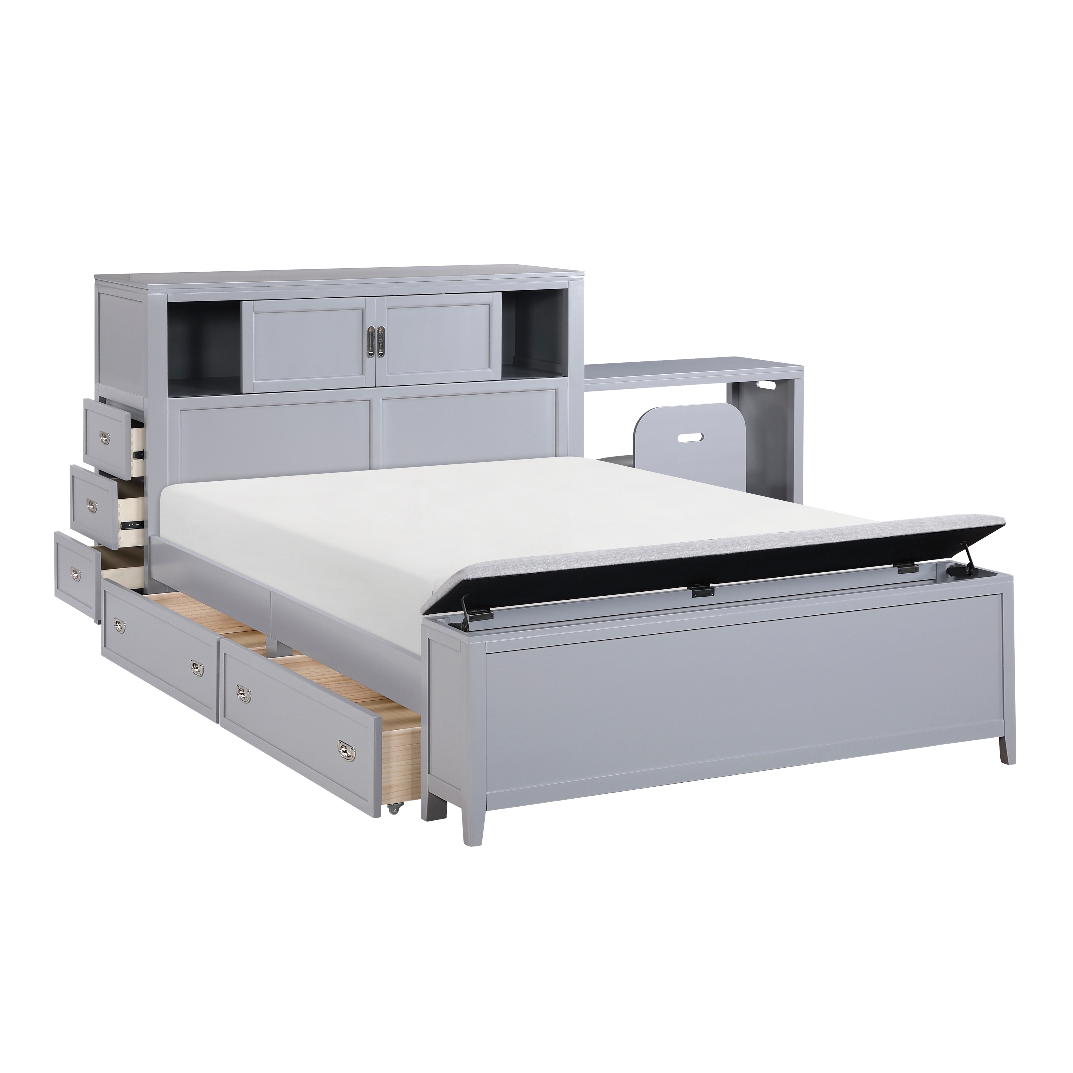 Homelegance Sloane Full Bookcase Bed with Hidden Desk