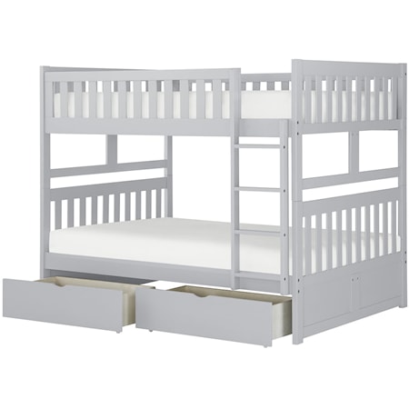 Full/Full Bunk Bed with Storage Boxes