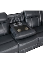 Homelegance Littleton Contemporary Manual Reclining Sofa with Drop-Down Center Cupholders